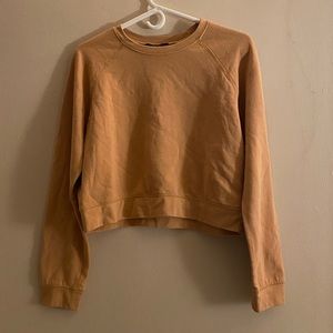 Nude cropped crew neck